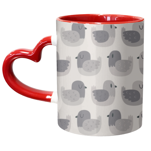 Pigeon Pattern - unique mug by Claire Stamper