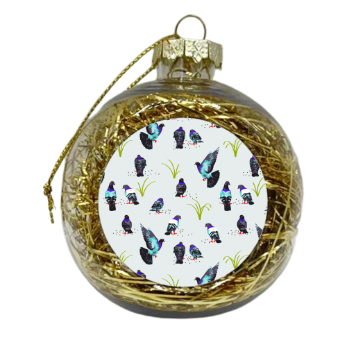 Pigeons - xmas bauble by Uma Prabhakar Gokhale