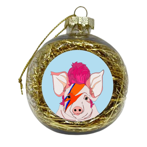 Piggy Stardust - xmas bauble by Casey Rogers