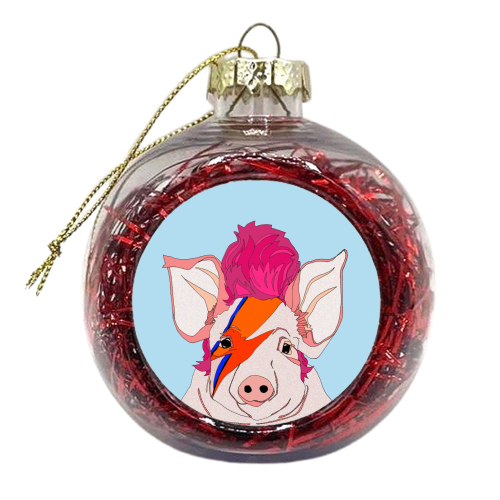 Piggy Stardust - xmas bauble by Casey Rogers