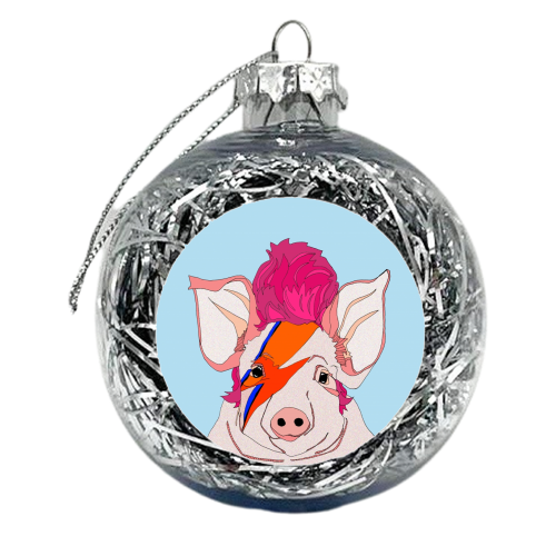 Piggy Stardust - xmas bauble by Casey Rogers