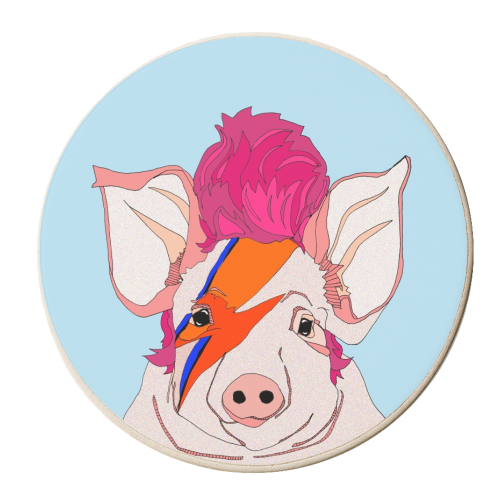 Piggy Stardust - personalised beer coaster by Casey Rogers