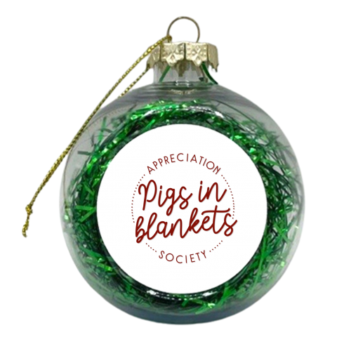 Pigs in blankets appreciation society - xmas bauble by The Girl Next Draw