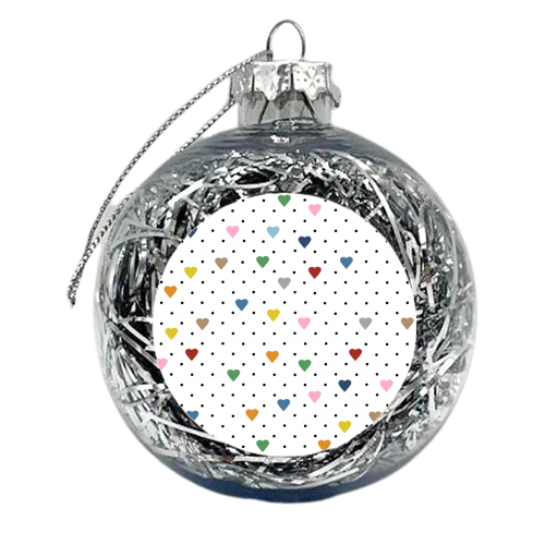 Pin Point Hearts   - xmas bauble by Emeline Tate