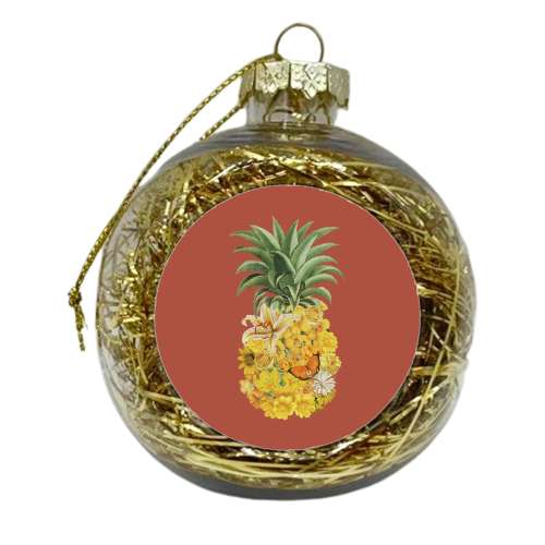 Pineapple Floral - xmas bauble by Frida Floral Studio