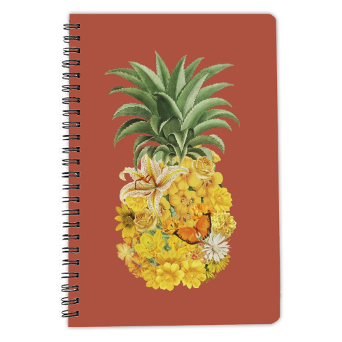 Pineapple Floral - personalised A4, A5, A6 notebook by Frida Floral Studio
