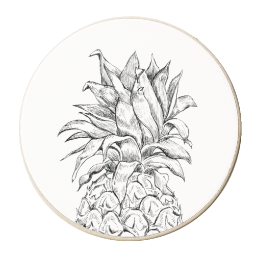 Pineapple Illustration - personalised beer coaster by Catherine Bamber