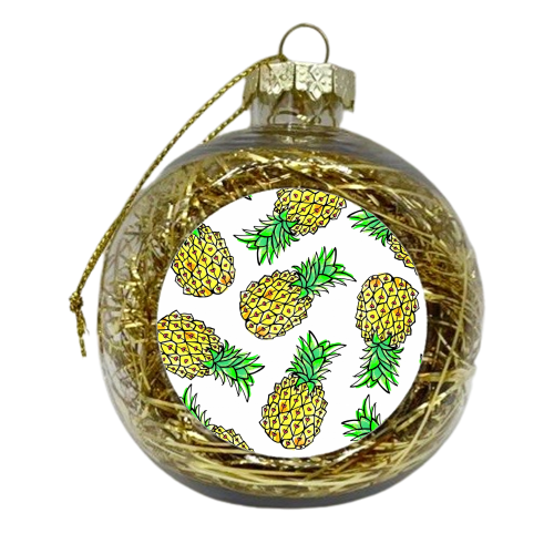 Pineapple My Way - xmas bauble by Cassie Swindlehurst