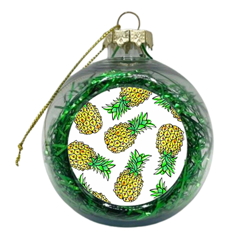 Pineapple My Way - xmas bauble by Cassie Swindlehurst