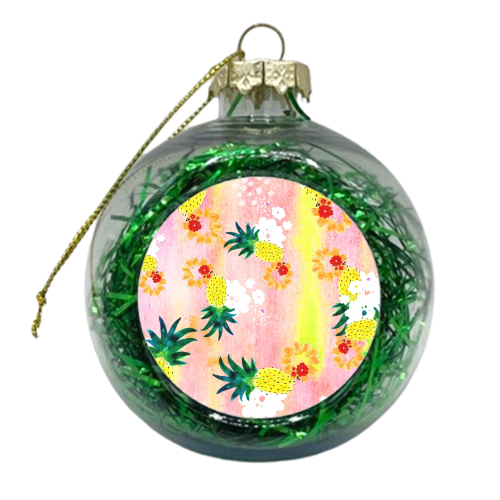 Pineapple Pastels - xmas bauble by Yaz Raja
