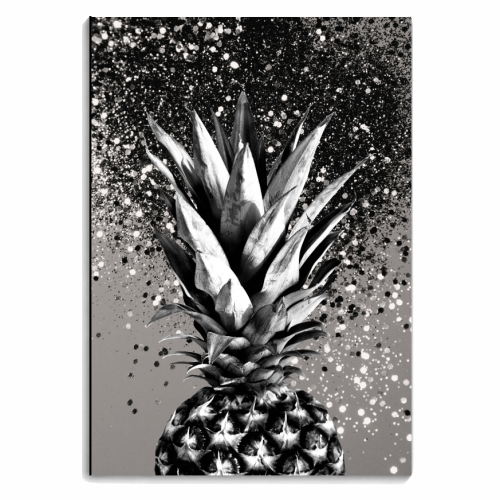 Pineapple Silver Gray Glitter Glam #1 #tropical #fruit #decor #art - personalised A4, A5, A6 notebook by Anita Bella Jantz