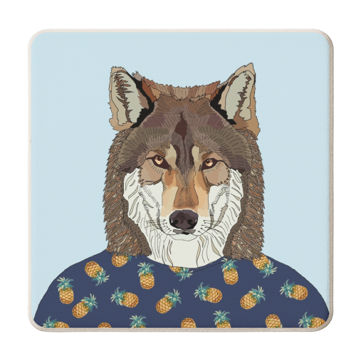 Pineapple Wolf - personalised beer coaster by Casey Rogers