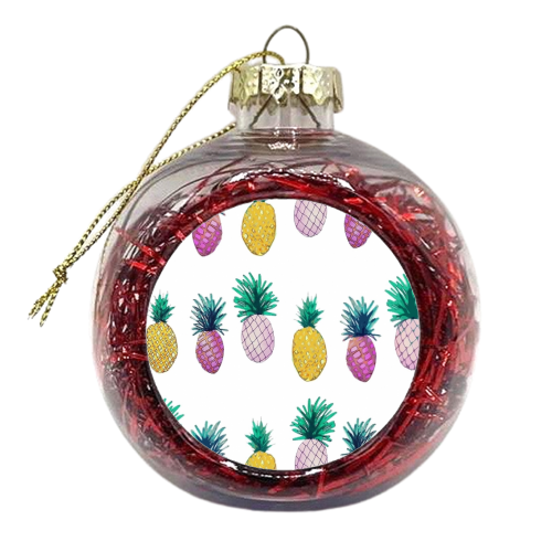 Pineapples  - xmas bauble by Rosemaria Romero