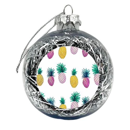 Pineapples  - xmas bauble by Rosemaria Romero