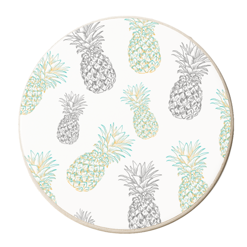 Pineapples - personalised beer coaster by Michelle Walker