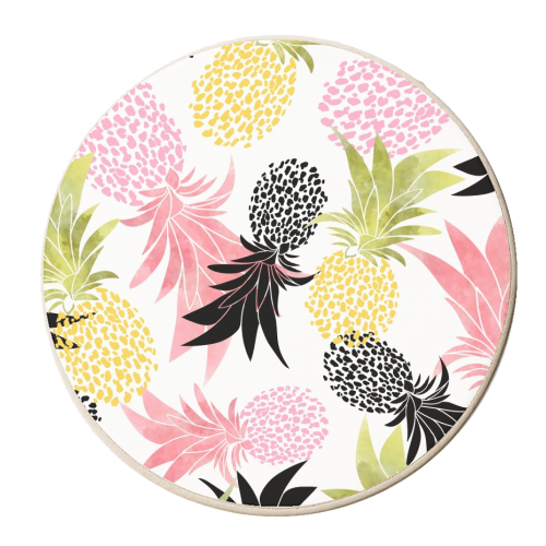 Pineapples - personalised beer coaster by Uma Prabhakar Gokhale