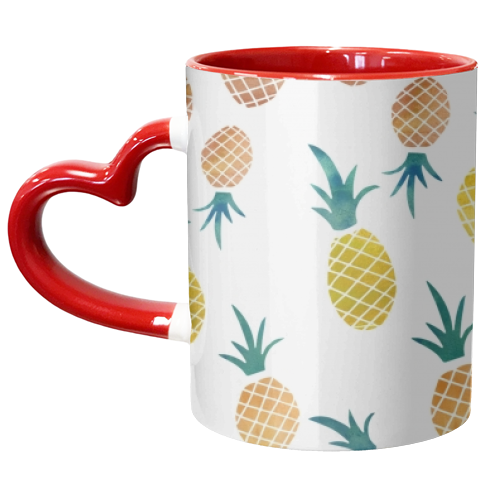 Pineapples - unique mug by Natasha Troy