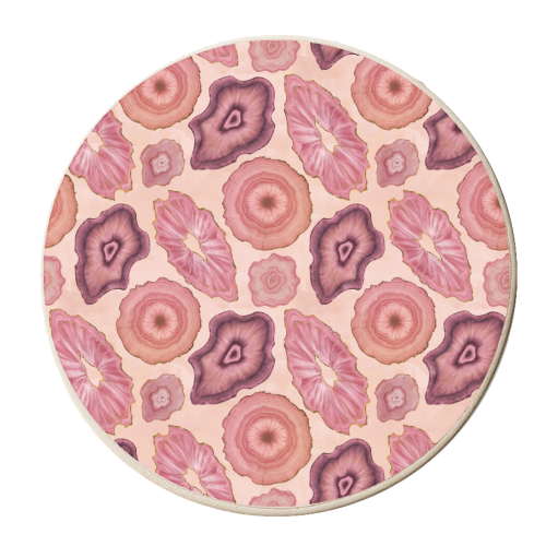pink agate pattern - personalised beer coaster by Anastasios Konstantinidis