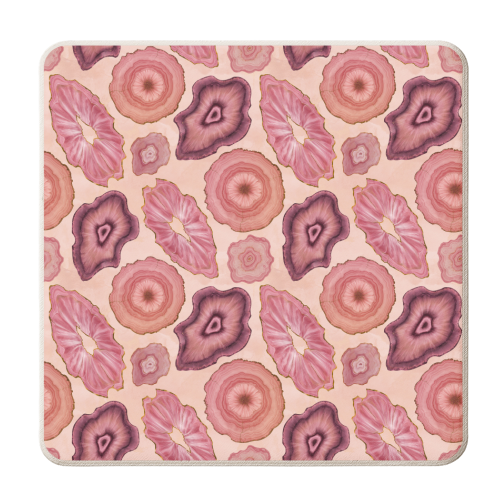 pink agate pattern - personalised beer coaster by Anastasios Konstantinidis
