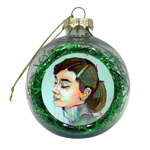 Pink Audrey - xmas bauble by Laura Selevos