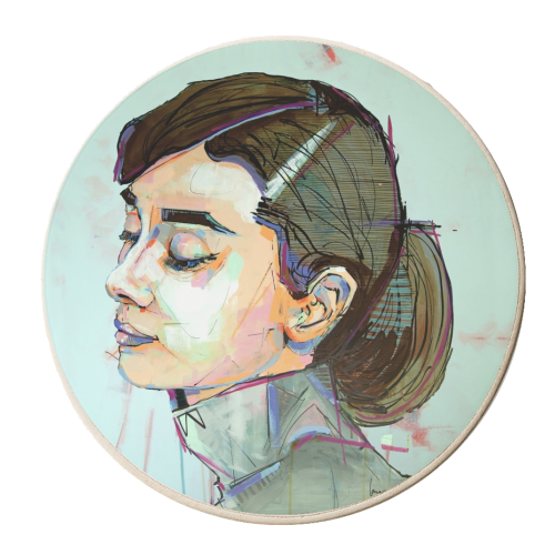 Pink Audrey - personalised beer coaster by Laura Selevos