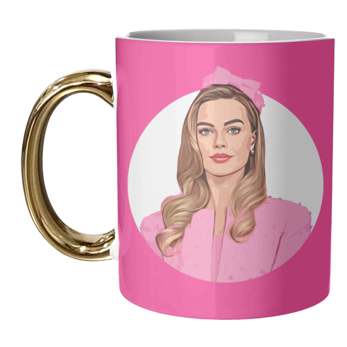 Pink B - unique mug by DOLLY WOLFE