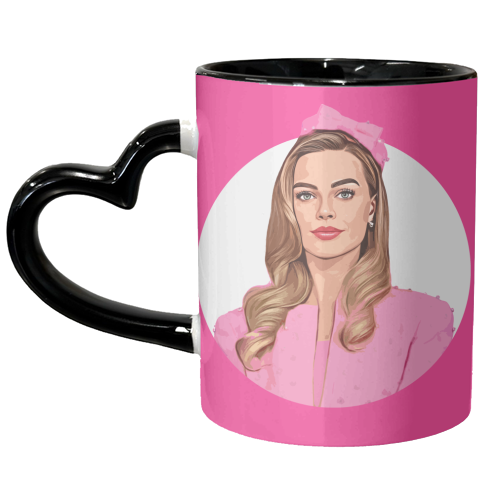 Pink B - unique mug by DOLLY WOLFE