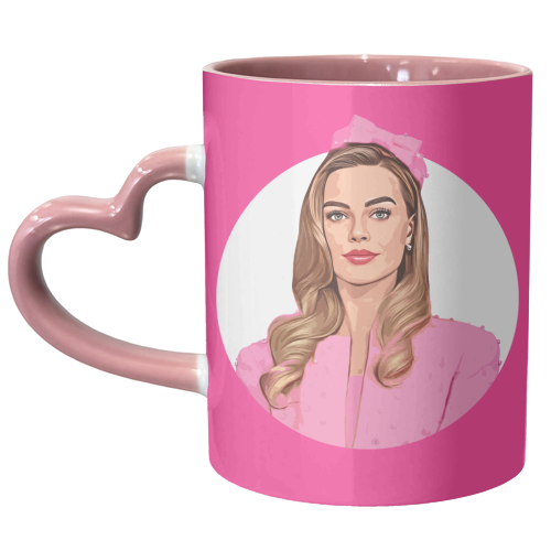 Pink B - unique mug by DOLLY WOLFE