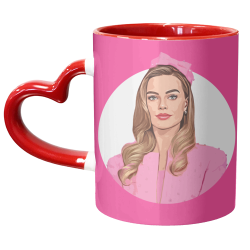 Pink B - unique mug by DOLLY WOLFE