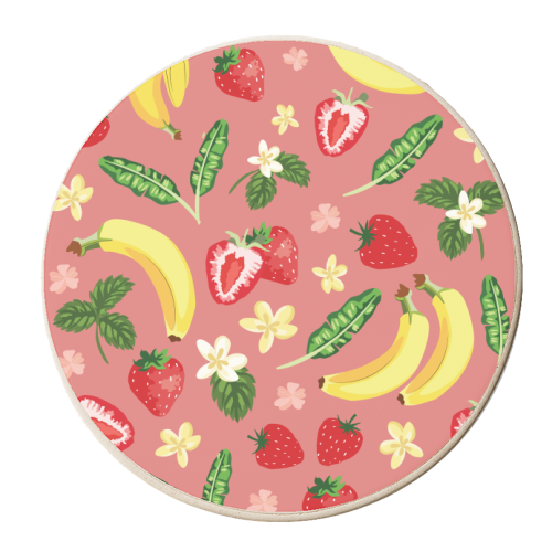 Pink Banana Split - personalised beer coaster by Niamh McKeown