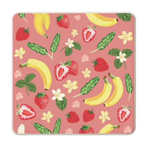 Pink Banana Split - personalised beer coaster by Niamh McKeown