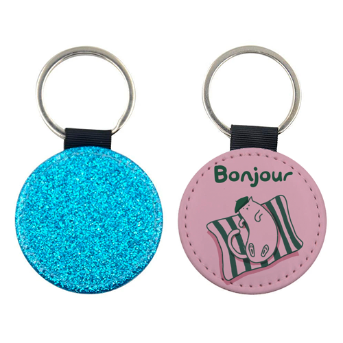 Pink Bonjour Cat - keyring by Giddy Kipper