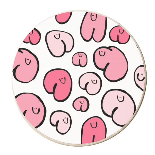 Pink Bottoms - personalised beer coaster by Emma Donovan