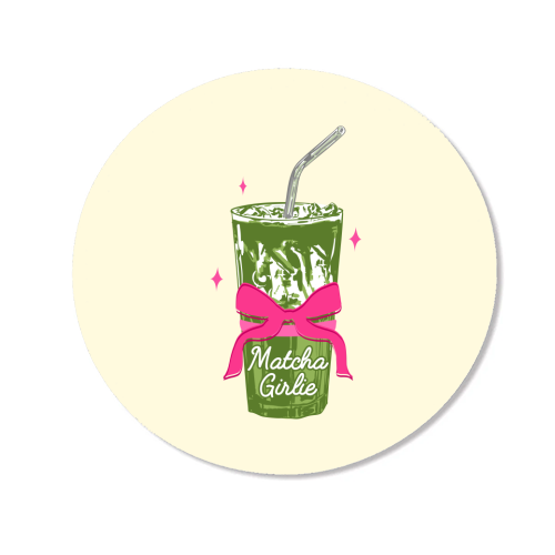 Pink Bows Matcha – Girly Vintage Illustration - Magnet by EZbie