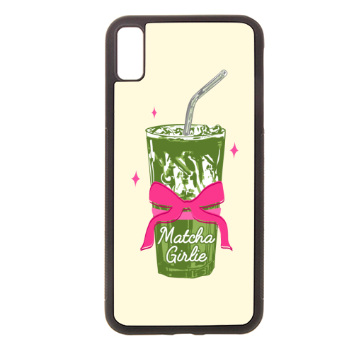 Pink Bows Matcha – Girly Vintage Illustration - stylish phone case by EZbie