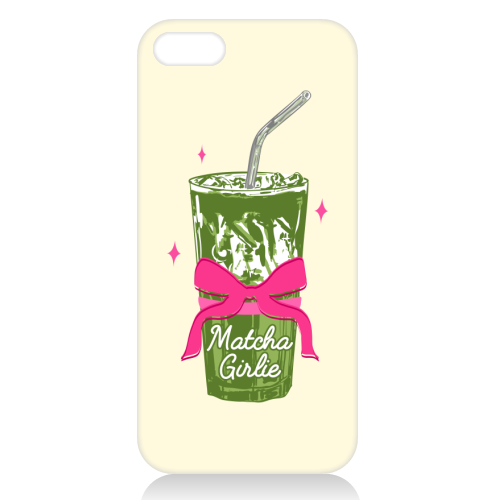 Pink Bows Matcha – Girly Vintage Illustration - unique phone case by EZbie