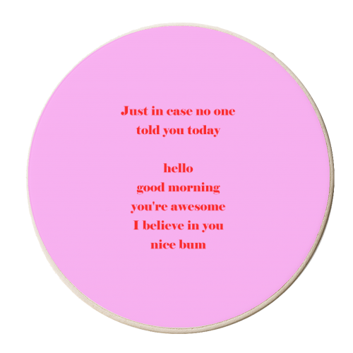 Pink Bum - personalised beer coaster by The 13 Prints