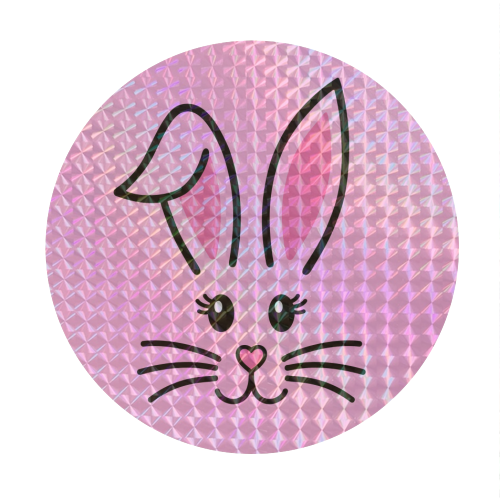 Pink Bunny - Circle Sticker by Lilly Rose