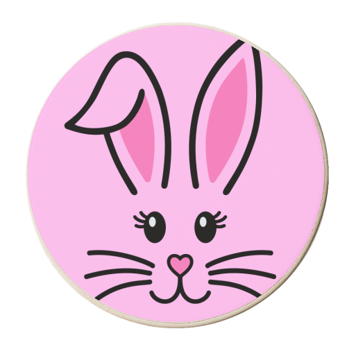 Pink Bunny - personalised beer coaster by Lilly Rose