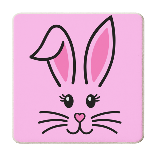 Pink Bunny - personalised beer coaster by Lilly Rose