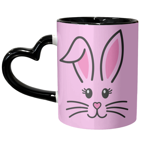 Pink Bunny - unique mug by Lilly Rose