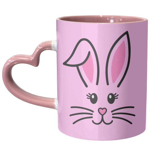 Pink Bunny - unique mug by Lilly Rose