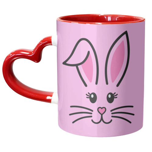 Pink Bunny - unique mug by Lilly Rose