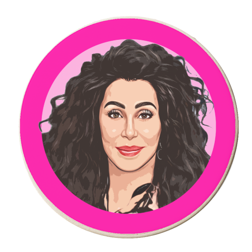 PINK CHER - personalised beer coaster by DOLLY WOLFE