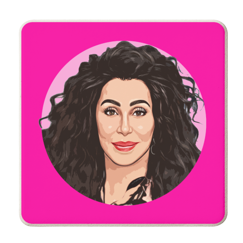 PINK CHER - personalised beer coaster by DOLLY WOLFE