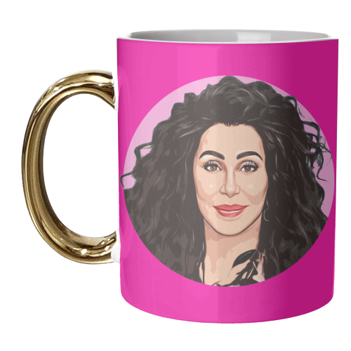 PINK CHER - unique mug by DOLLY WOLFE