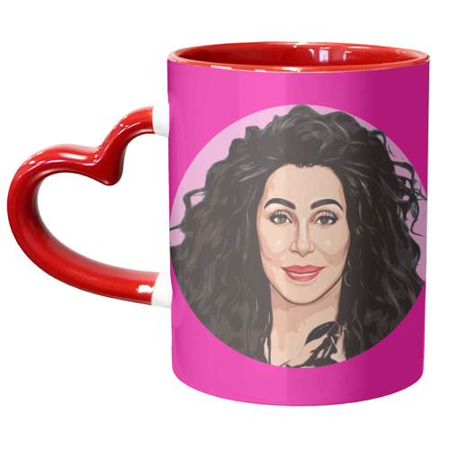 PINK CHER - unique mug by DOLLY WOLFE