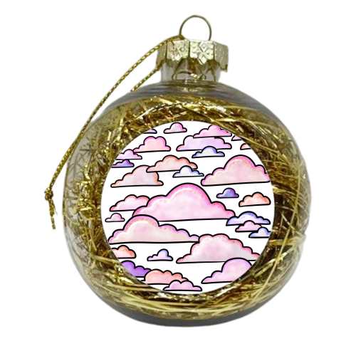Pink clouds - xmas bauble by PixieDrew