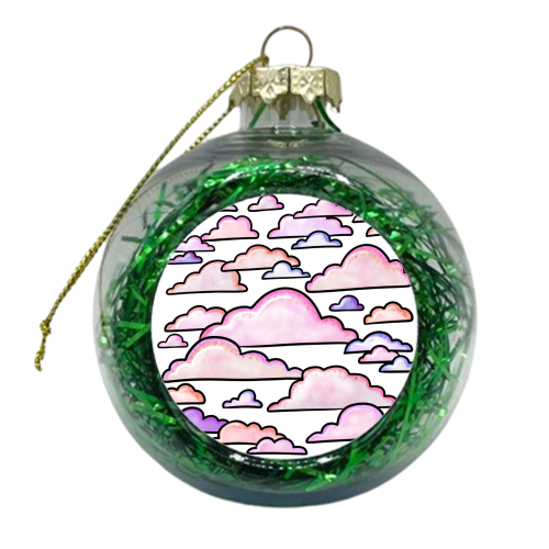 Pink clouds - xmas bauble by PixieDrew