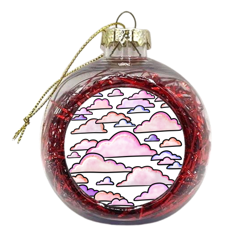 Pink clouds - xmas bauble by PixieDrew
